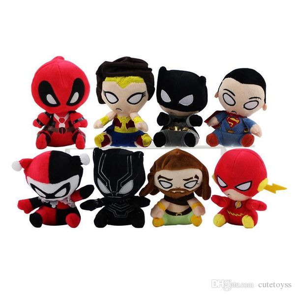 

cosplay the avengers super hero black panther superman batman harry quinn ironman deadpool phone sucks plush toys doll stuffed toy 8styles