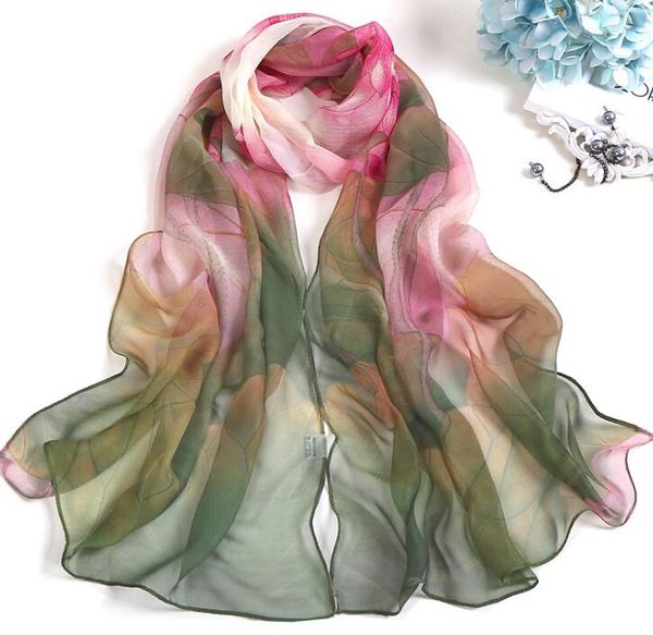 Летний лотоса солнцезащитный крем шарф приморский пляж полотенце длинный участок женский шарф лотосов лунный свет тонкий шарф WY326