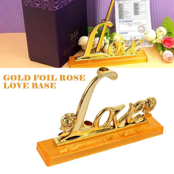 

soledi eternal flower base 24k gold plated plastic creative valentine's day rose base festival home ornament mother's day gifts