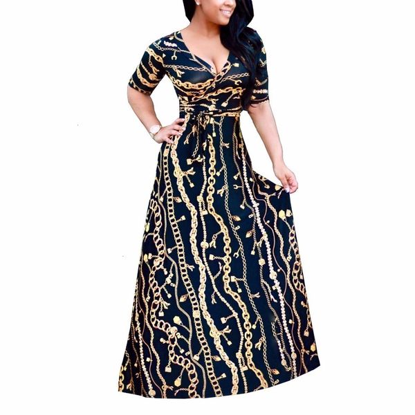 

designer dresses women clothing arrival new women maxi dresses half sleeve womens fashion iron print long party dress designer clothes, Black;gray