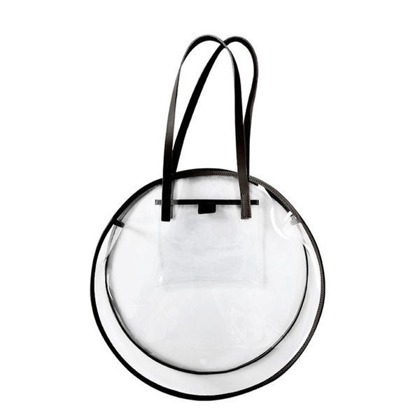 

прозрачные пластиковые сумки для девочек summer beach round clear bag большой мешок плеча женщин водонепроницаемая сумок