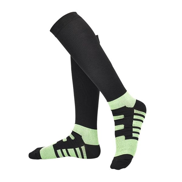 

compression socks casual style knee high/long quick drying sweat absorption nylon hosiery marathon running football footwear, Black