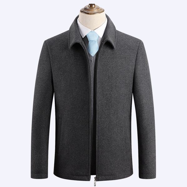

winter jacket men new woolen coat thick woolen coat men's warm windbreaker black grey streetwear clothes dropshipping size xxxl, Tan;black