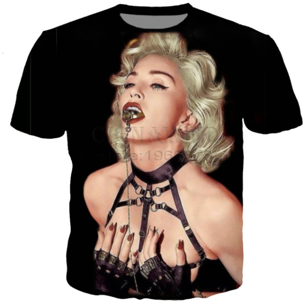 

мода меной ђболка ђниек menwomen queen madonna 3d пеа ђболка поведневной harajuku , White;black