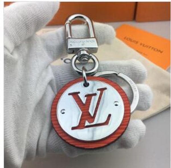 

luxury keychain fashion designerkeychain brand handmade car leather keychain bag charm pendant accessories gifts with box, Silver