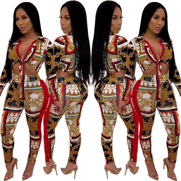 

two piece pants fashion bow tie womens two piece pants mulit print womens two piece sets skiny v neck, White