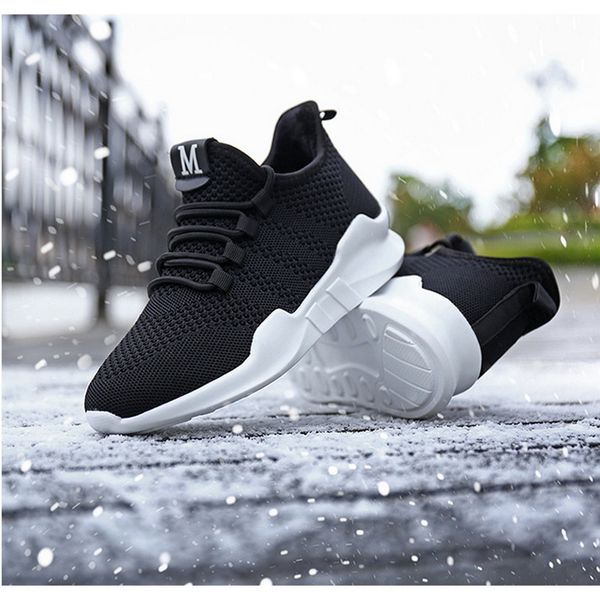 

2020 quality vrouwen schoenen dames casual schoenen lightweigh ademend platte winter warm sneakers, Black
