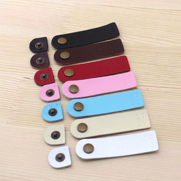 

малый круг угол два слоя кожи hasp 7 цвет доход 7 * 2 см кожаный петля, Black