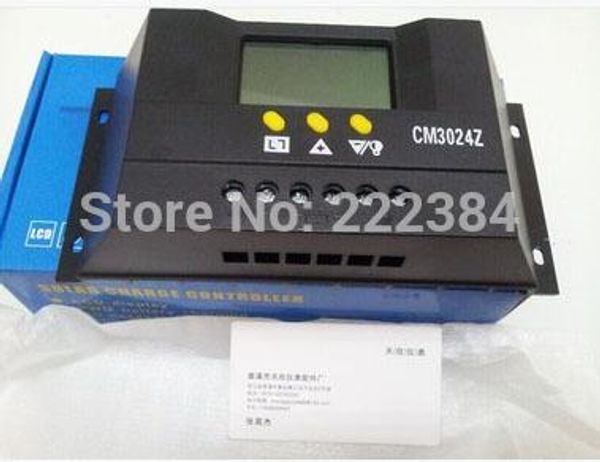 Freeshipping 30A 12V 24V CM3024Z PWM Solarzellenpanel Batterie Laderegler Regler LCD-Display