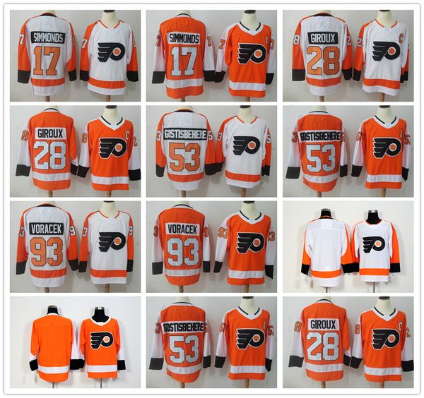 

Philadelphia Flyers Jersey 17 Wayne Simmonds 28 Claude Giroux 53 Shayne Gostisbehere 93 Jakub Voracek Blank No name Jerseys Ice Hockey Winte