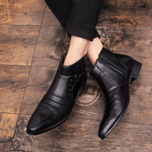 

business male dress footwear brown black mens fashion shoes comfortable party vintage shoe high mens pointed toe mens shoes