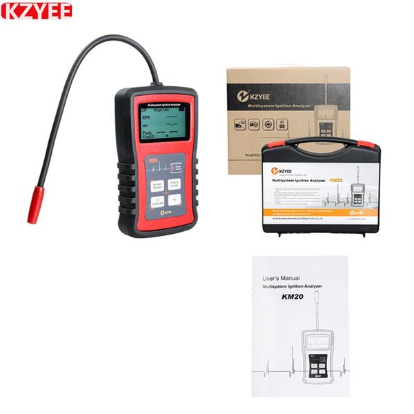

kzyee km20 multi-system ignition analyzer tester measure rpm spark volt spark burn time car plug tester system check
