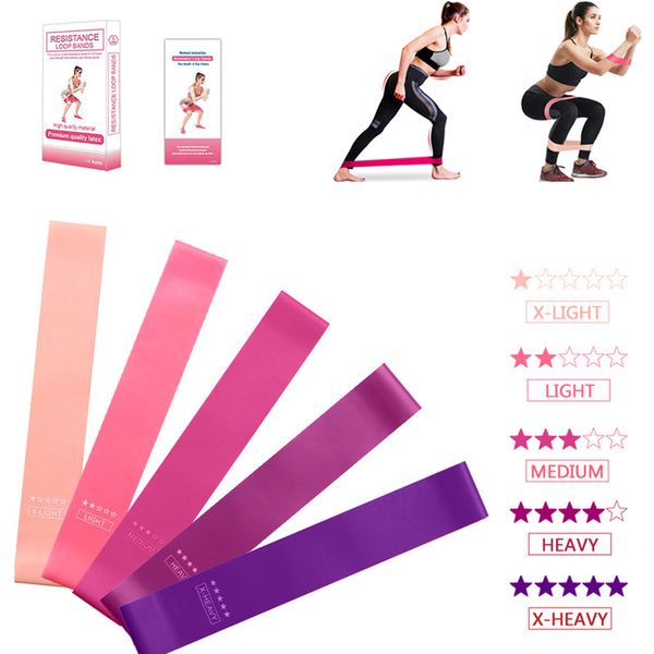 

5pcs training fitness gum exercise gym strength resistance bands pilates sport rubber fitness bands crossfit workout equipment