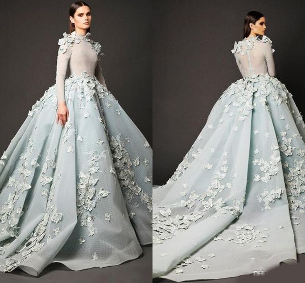 

старинные платья выпускного вечера с высокой горловиной длинные elie saab 2020 аппликации из бисера арабское вечернее платье с длинными рука, Black