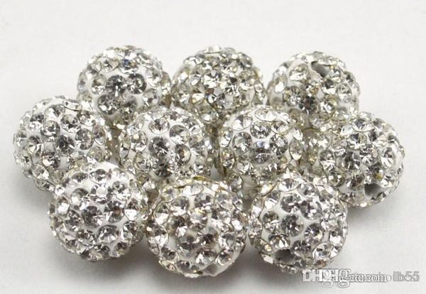 

500pcs/lot 10mm mixed pave cz disco clay ball loose crystal crystal bead bracelet necklace beads new style rhinestone e6734 w62 x82
