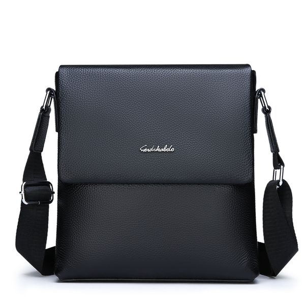 

2019 new business men's casual single shoulder bag leather male bag cowhide oblique cross briefcase