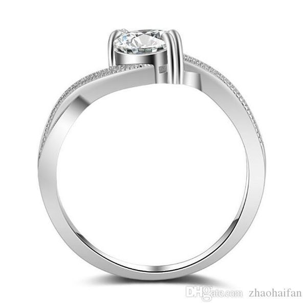 

zhf ювелирных изделий класса люкс 1 ct классические сона моделируемой кольца с бриллиантами для помолвки для женщин регулируемое изящных юве, Golden;silver