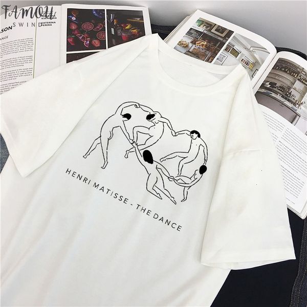 

matisse summer new fashion women casual large size vintage v neck letter print loose short sleeve harajuku ulzzang fun t shirt, White