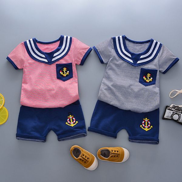 

childrenswear boy's summer new style детские шорты комплект 0-1-2-3 лет ребенок чистого хлопка с коротким рукавом two-piece set моды, White