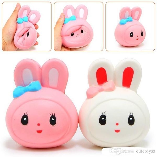 

good cute easter rabbit head squishy toys slow rising jumbo squeeze phone charms bread cake sweet stress reliever fun gift kids toy e539