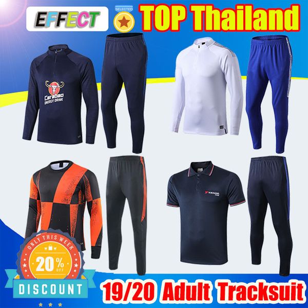 

2019 2020 new thailand pulisic kante soccer tracksuit 19 20 pedro giroud willian football training suit jogging kids kit sweater set, Black