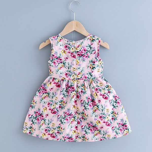 

4 pieces/lot) 2020 summer girl's dress floral 052501, Red;yellow