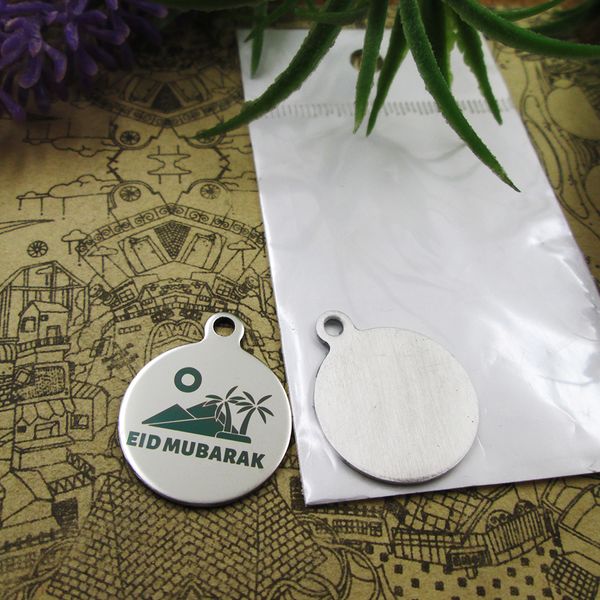 

40pcs--"eid mubarak version-4"stainless steel charms more style for choosing diy charms pendants for necklace, Bronze;silver
