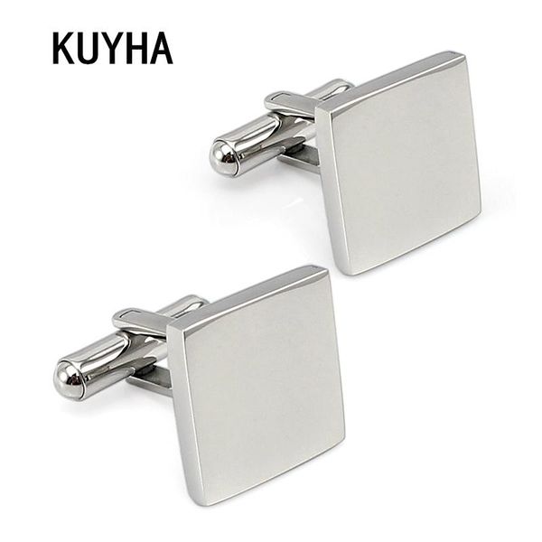 

quare cufflinks silver engravable cuff links button for men and women diy brand own design stainless steel plain square cufflink blanks c