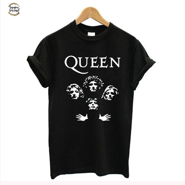 

glitter rock band queen t shirt women plus size 100% cotton summer tshirt women, vintage streetwear tee shirt femme harajuku, White