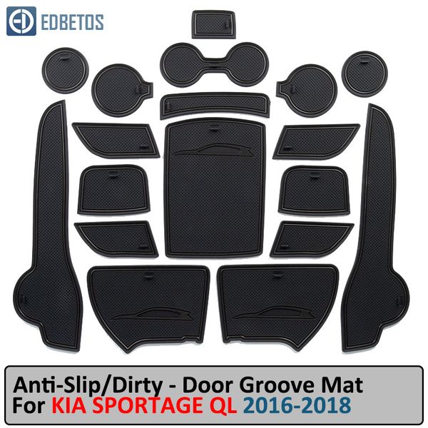 

anti-slip mat for kia sportage sportage ql 2016-2018 gate slot coaster anti-dirty door groove mat