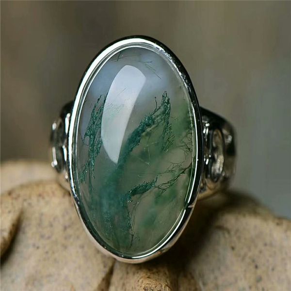 

100% real green jade ring ocean water agate rings resizable emerald ring 925 sterling silver women rings jade jewelry, Golden;silver