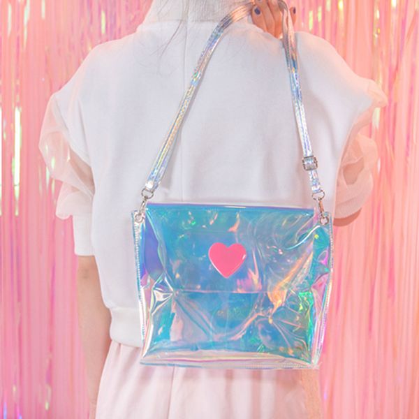 

подростковая девушка покупки голограмма путешествия повседневный пикник crossbody zipper портативный daily street сумки на ремне