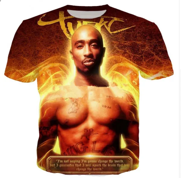 

popular singer rapper tupac 2pac t shirt men women funny 3d print summer short sleeve o neck crewneck casual a209, White;black