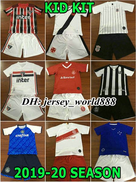 

kids kits 19 20 brazil club internacional soccer jersey sao paulo cruzeiro santos corinthian palmeiras football shirt vasco da gama, Black;yellow