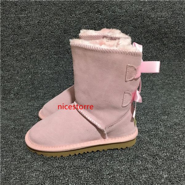 

дизайнерские сапоги дети девушки австралия снегоступы милый галстук-бабочка назад кожа водонепроницаемый зимние короткие сапоги бренд ivg