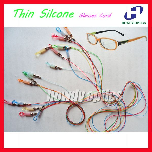 

6pcs fashion thin silicone eyeglass sunglasses glasses holder chain cord string 11 colors ing, Silver