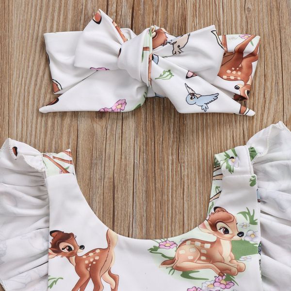 

2pcs newborn baby girls deer romper jumpsuit outfits clothes summer hot, Blue