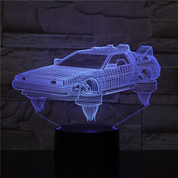 

back to the future vehicle car 3d lamp pretty gift for movie fans nightlight battery operated led night light lamp fast delivery