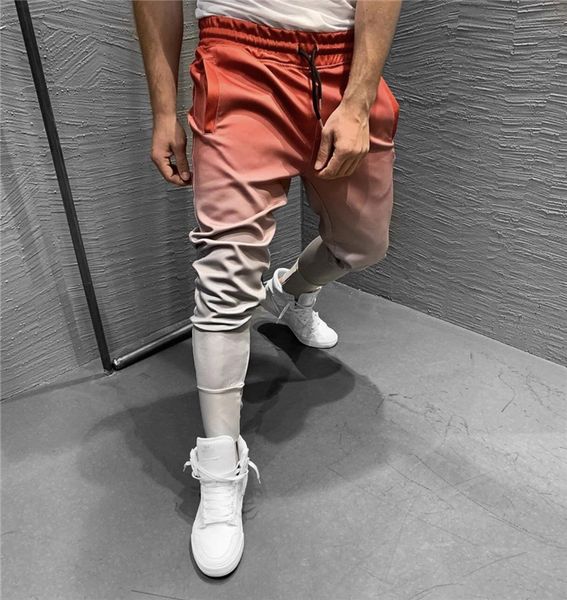 

mens luxury pants fashion gradual slim running pants autumn mens casual active pencil pants, Black