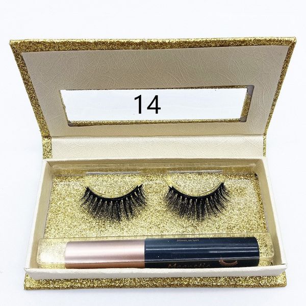 

6d magnetic liquid eyeliner & magnetic false eyelashes set magnet false eyelashes set glue make up tools 14 styles dhl free