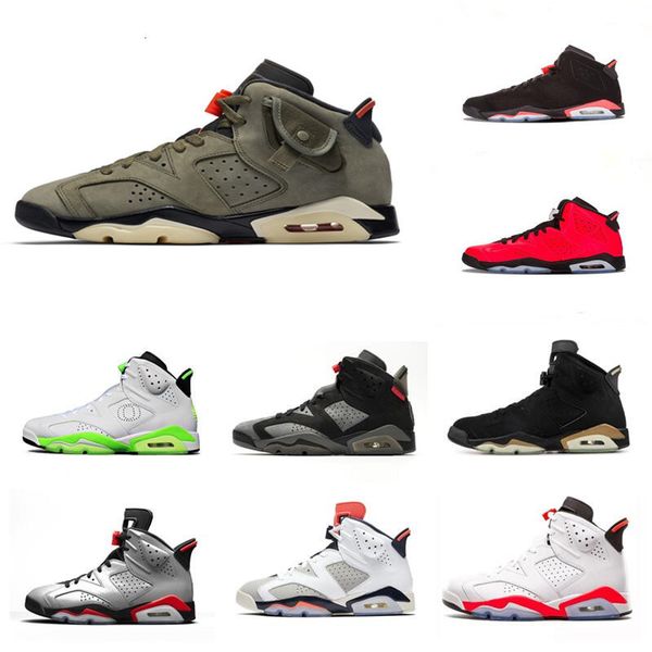 

psg travis x jumpman vi 6 средний оливково-зеленый 6s flint oregon белый инфракрасные отражения чемпион баскетбольная обувь aj мужские кросс