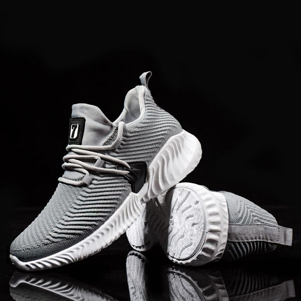 

2019 running shoes man sneakers men lace up autumn air cushioning sports shoes male footwear black white gray
