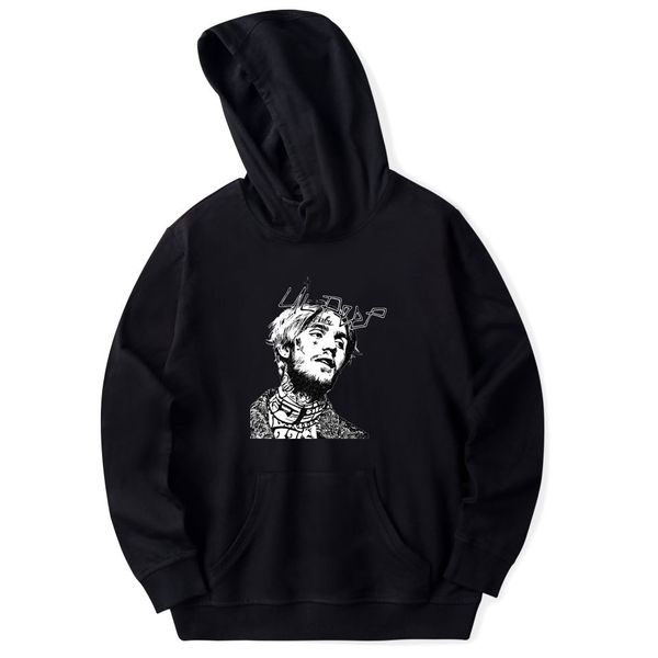 

lip peep 2019 fashion street loose fleece men casual hoodies cotton hooded sweat shirt male hi-pop hoody plus size 4xl, Black