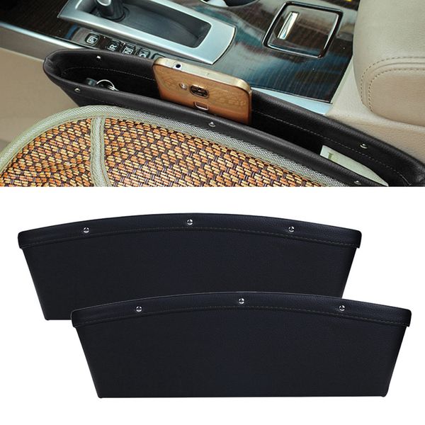 

kongyide 2020 2 pcs car seat slit pocket storage fine leather catcher storage water-resistant organizer box pocket shape