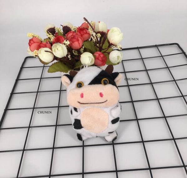 

little animal cow 10cm plush stuffed toy & key chain gift decor doll