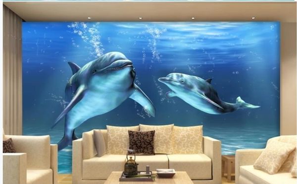 

beautiful scenery wallpapers 3d three-dimensional ocean world submarine dolphin 3d wallpapers