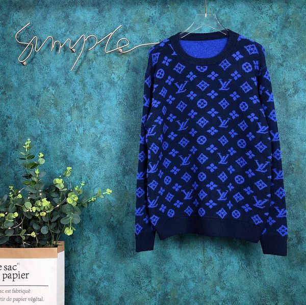 

19 new type knitted sweater cotton double-sided jacquard knitted fabric with perfect quality details for men and women, White;black