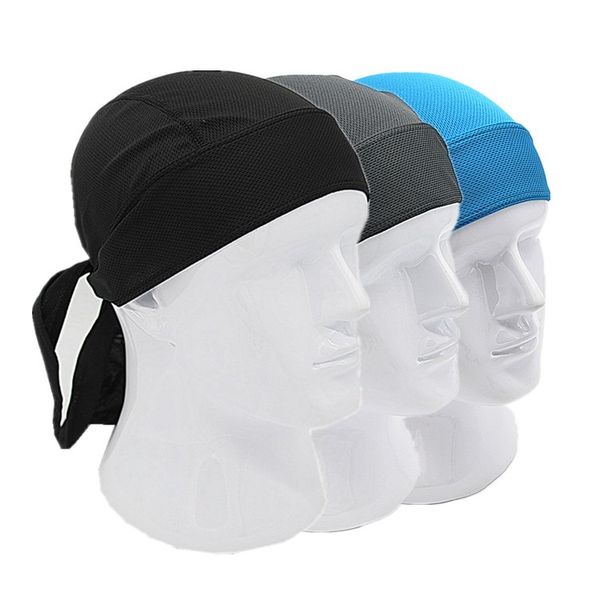 

outdoor quick dry pure cycling cap head scarf headscarf headband summer men running riding bandana ciclismo pirate hat hood, Black