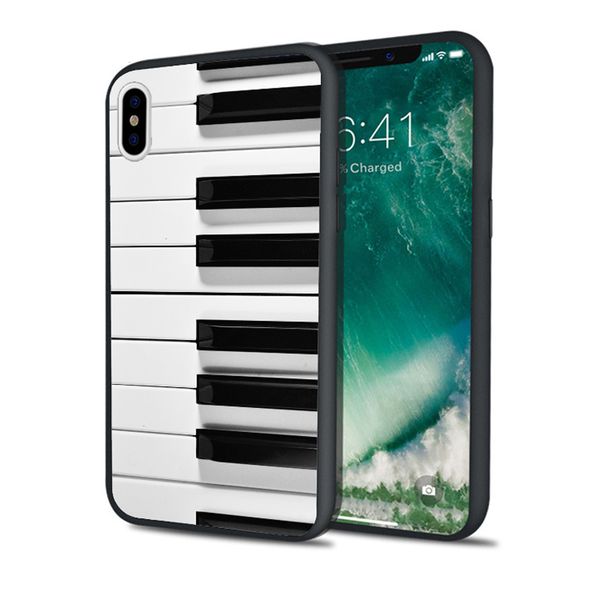 

capa piano keys phone case for iphone 11 pro xs max xr 8 7 6s plus 5s se 5 case black soft silicone tpu cover.