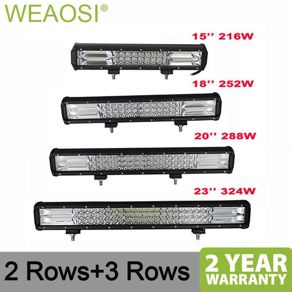 

high power 7d 3-row led light bar offroad combo beam 15" 18" 20" 23'' led work light bar for truck car suv atv 4x4
